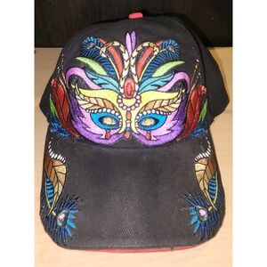 New Orleans Mardi Gras Embroidered Strapback Hat Colorful